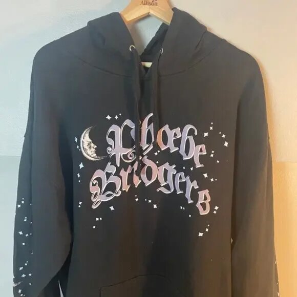 Phoebe Bridgers Dragon Pullover Hoodie Authentic 2XL Black Stars Moon Sweatshirt - Picture 6 of 13